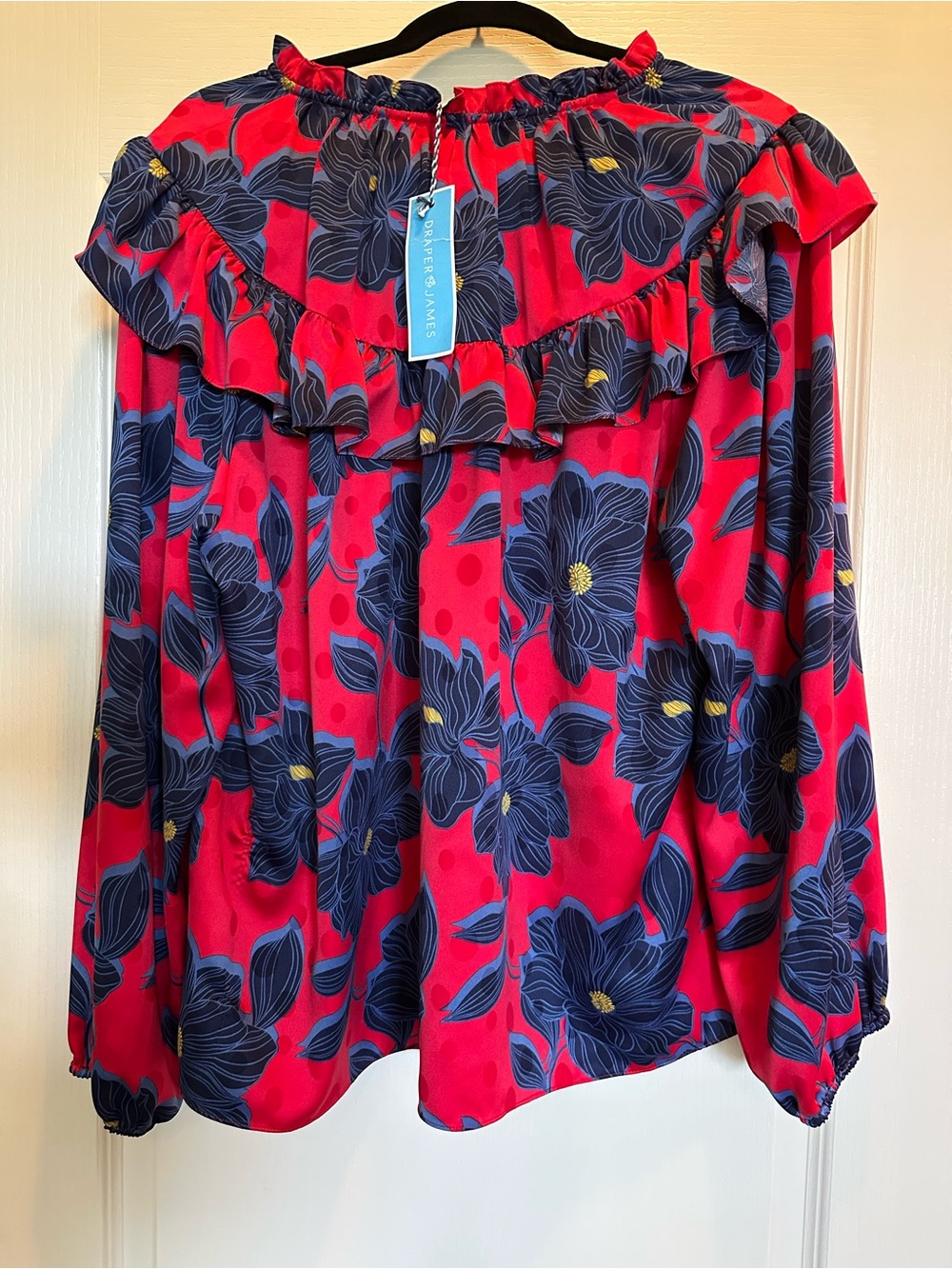 Draper James Plus Size Long Sleeve Ruffle Flower Blouse